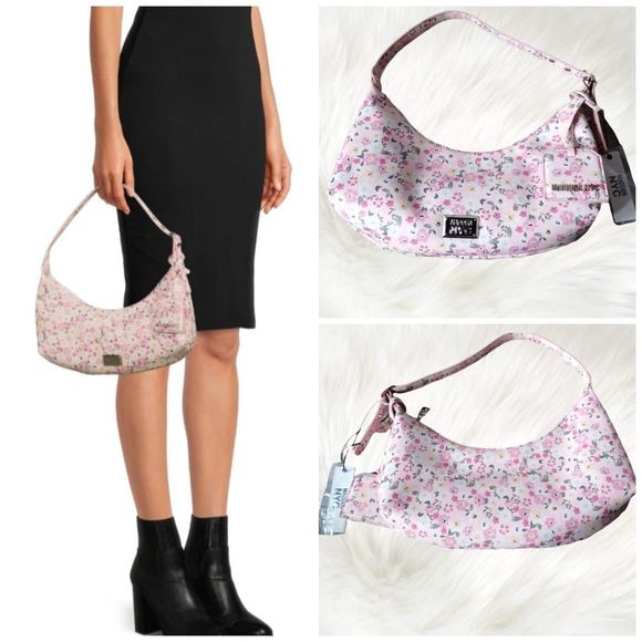Madden NYC Women's Shoulder hand Bag Pink floral purse NEW - Picture 3 of 8
